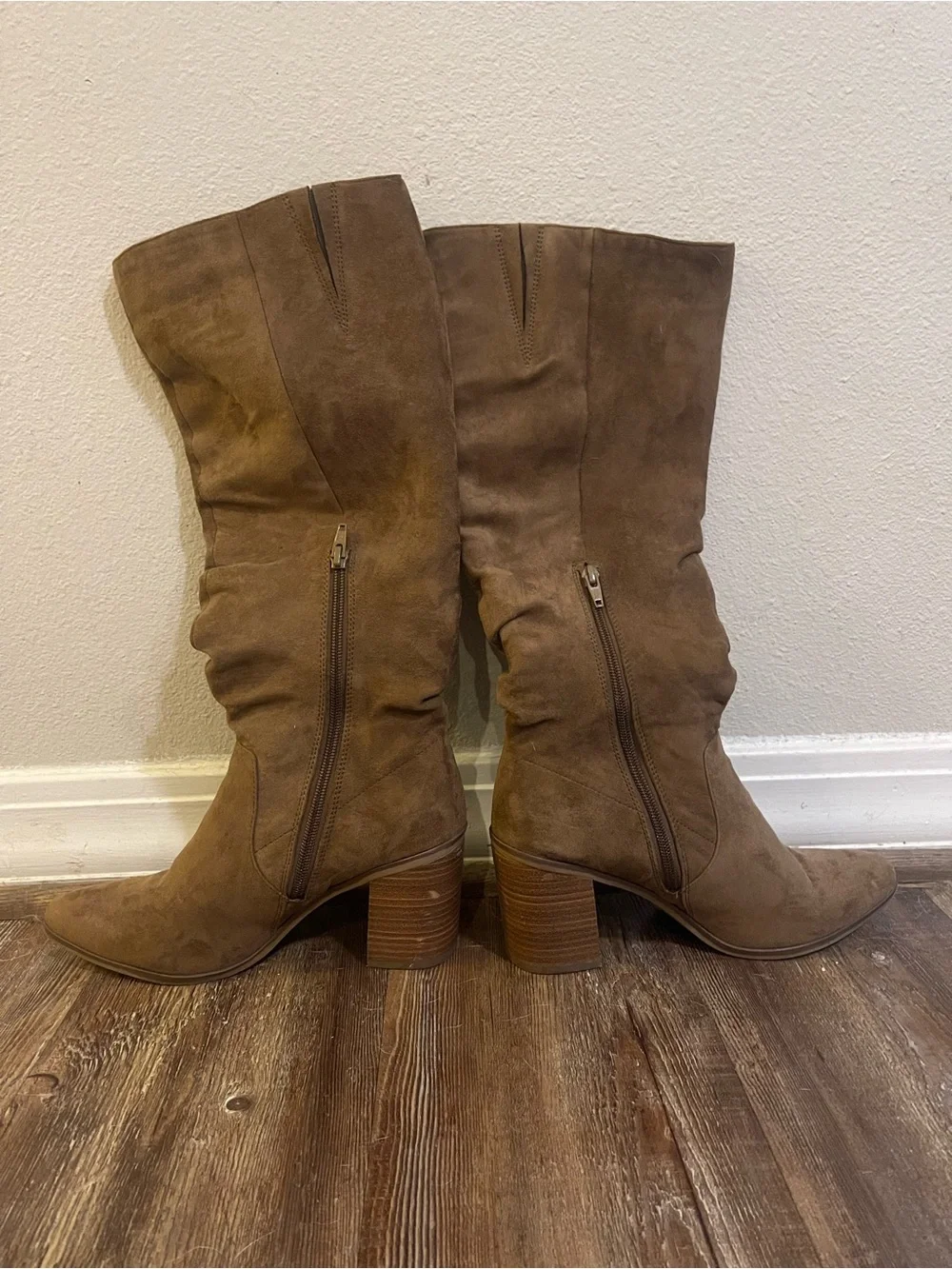 Brown Suede Over-the-Knee Boots